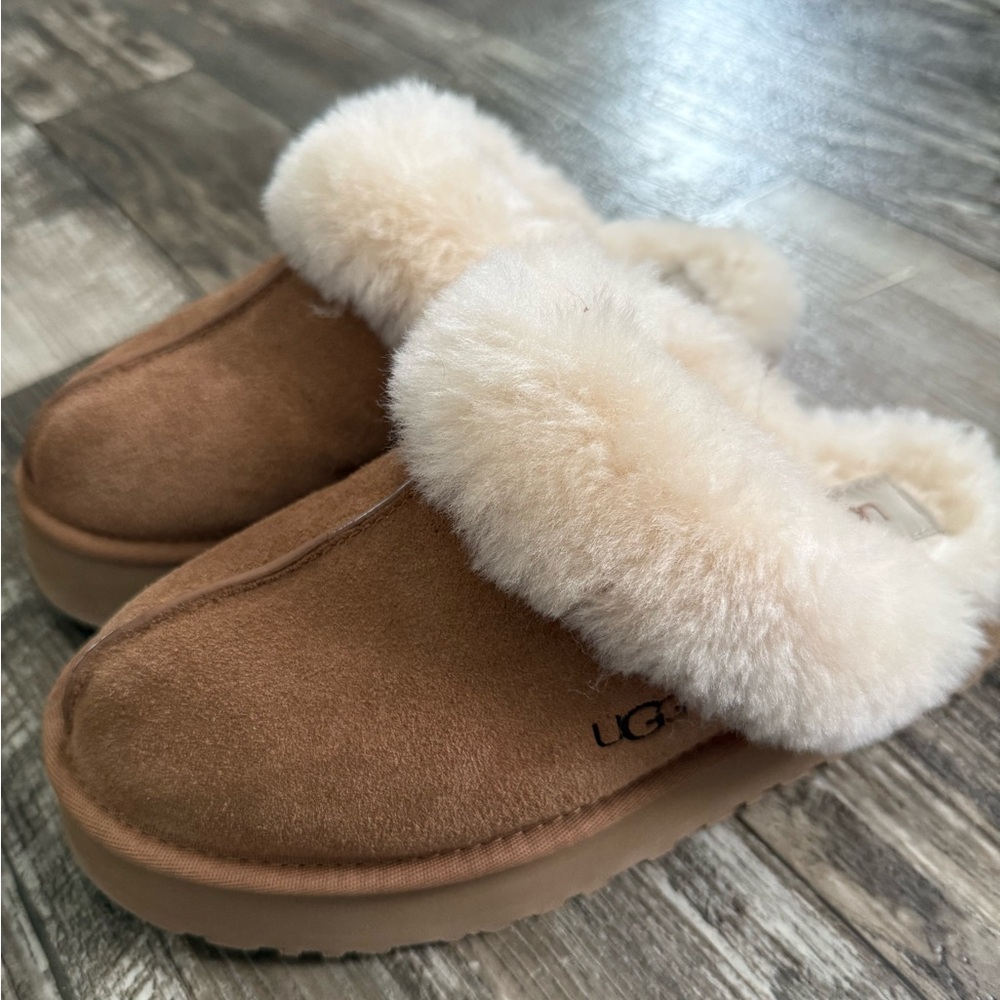 UGG Beige Slippers with Soft Cream Interior